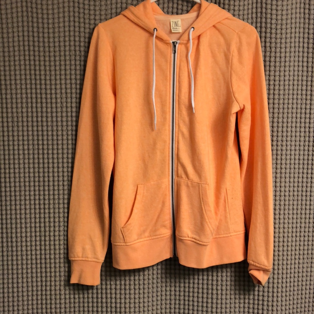 Bright Orange Zip Up Sweatshirt